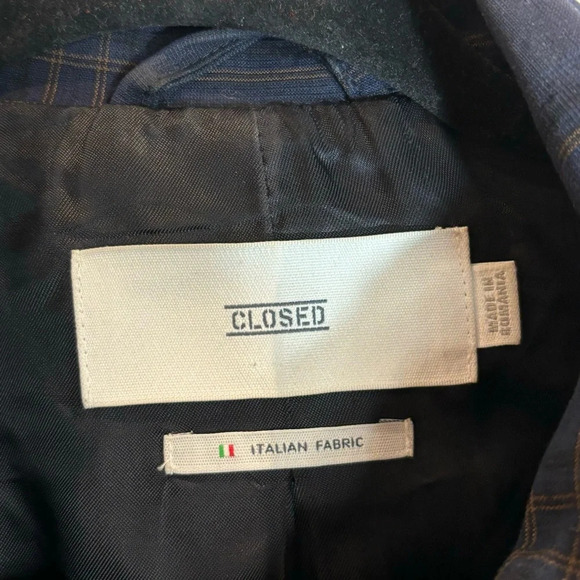 CLOSED Sz L Window  Pane Plaid Zip Up Patch Pockets Turned Collar Lined Shacket - Picture 6 of 15